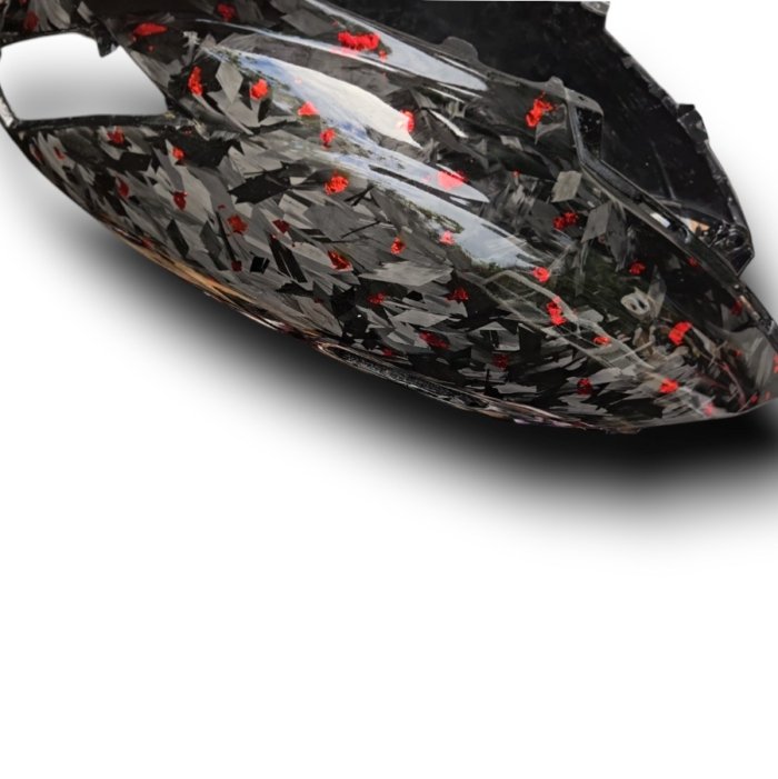 Piaggio ZIP Custom flakes Forged Carbon Achterkap Kappenset