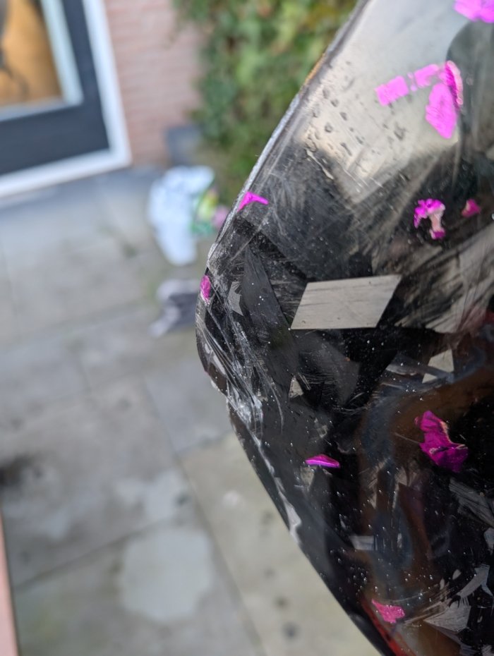 Forged Carbon Roze Flakes beenschild Piaggio zip (barstschade) - Afbeelding 3
