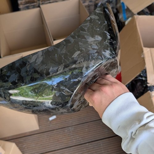 Forged Carbon 100% carbon versie Voorspatbord+schokbekekapje Piaggio zip (B - kwaliteit)