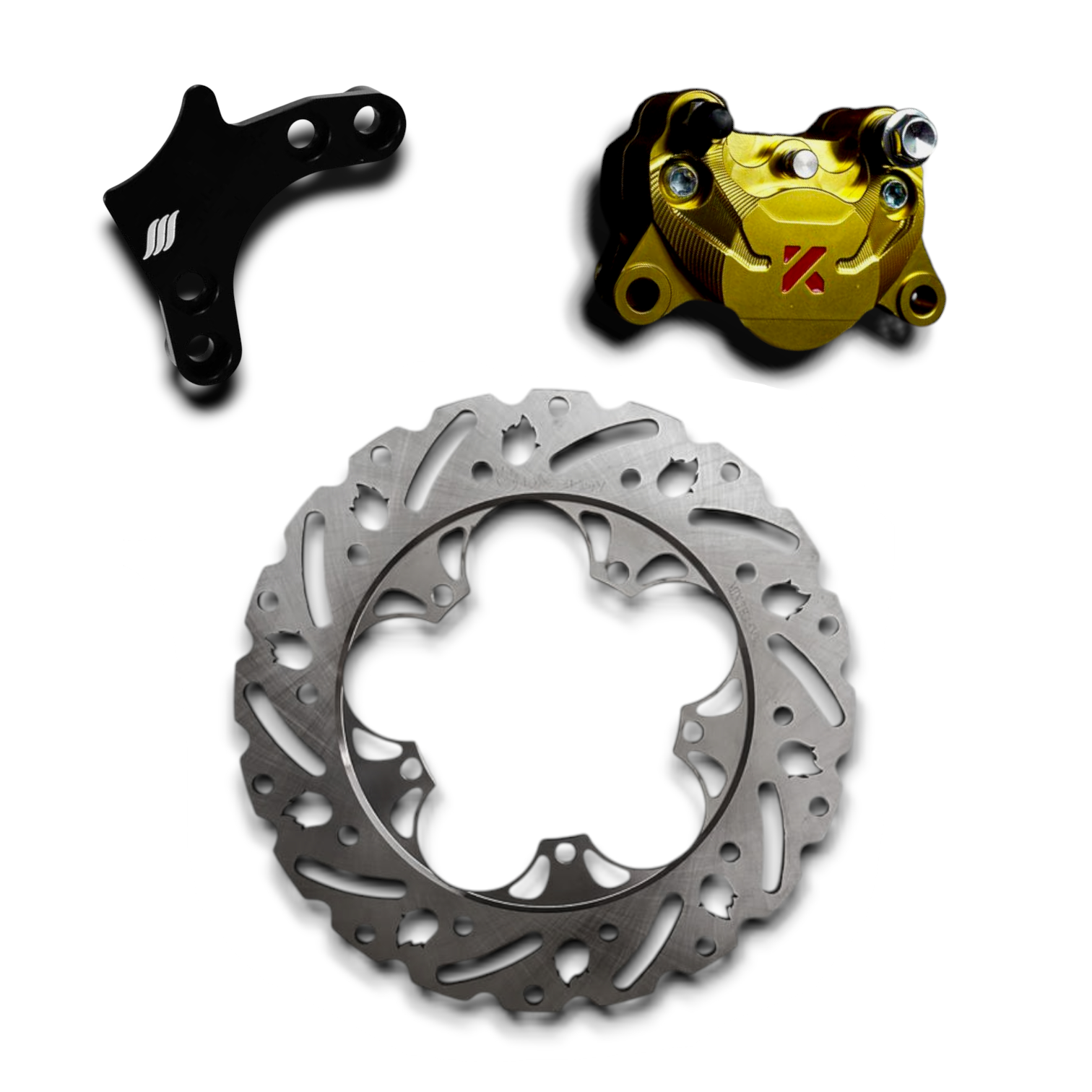Remupgrade-set Oversized Remklauw/remschijf/adapter voor Vespa Sprint/Primavera 2/3/4V iGet/Piaggio Zip SP BREMBO Voorvorkset