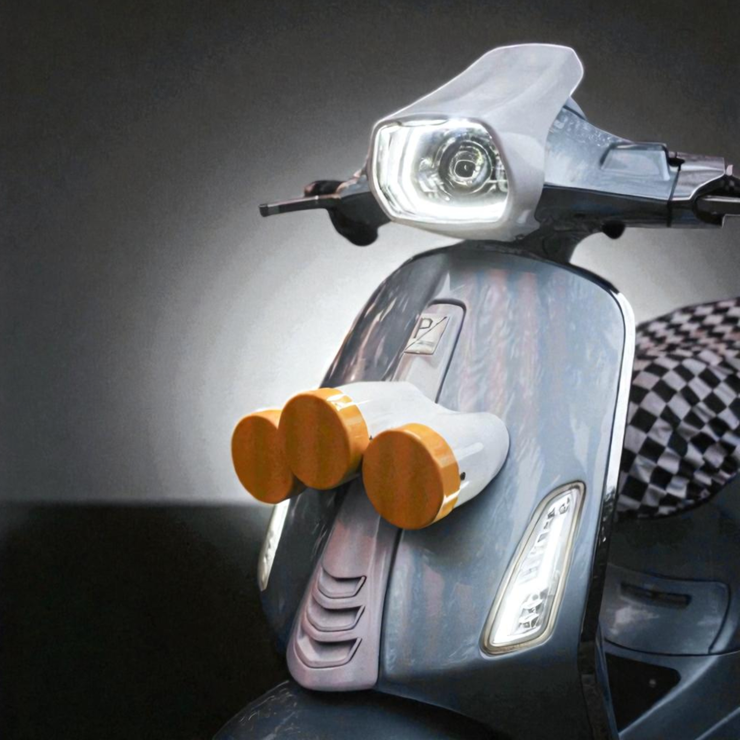 Forged Carbon/Geweven Carbon INDO-Style windscherm 3 in 1 voltmeterhouder+windscherm+koplamprand Vespa Sprint - Afbeelding 4