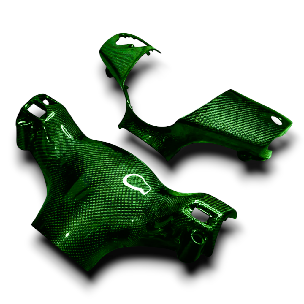 Piaggio Zip Custom Kleur Geweven Carbon Stuurkappen - Afbeelding 5