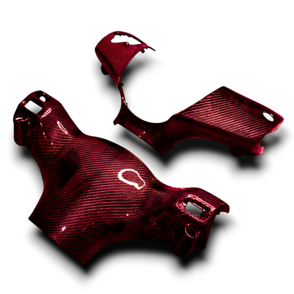 Piaggio Zip Custom Kleur Geweven Carbon Stuurkappen - Afbeelding 4