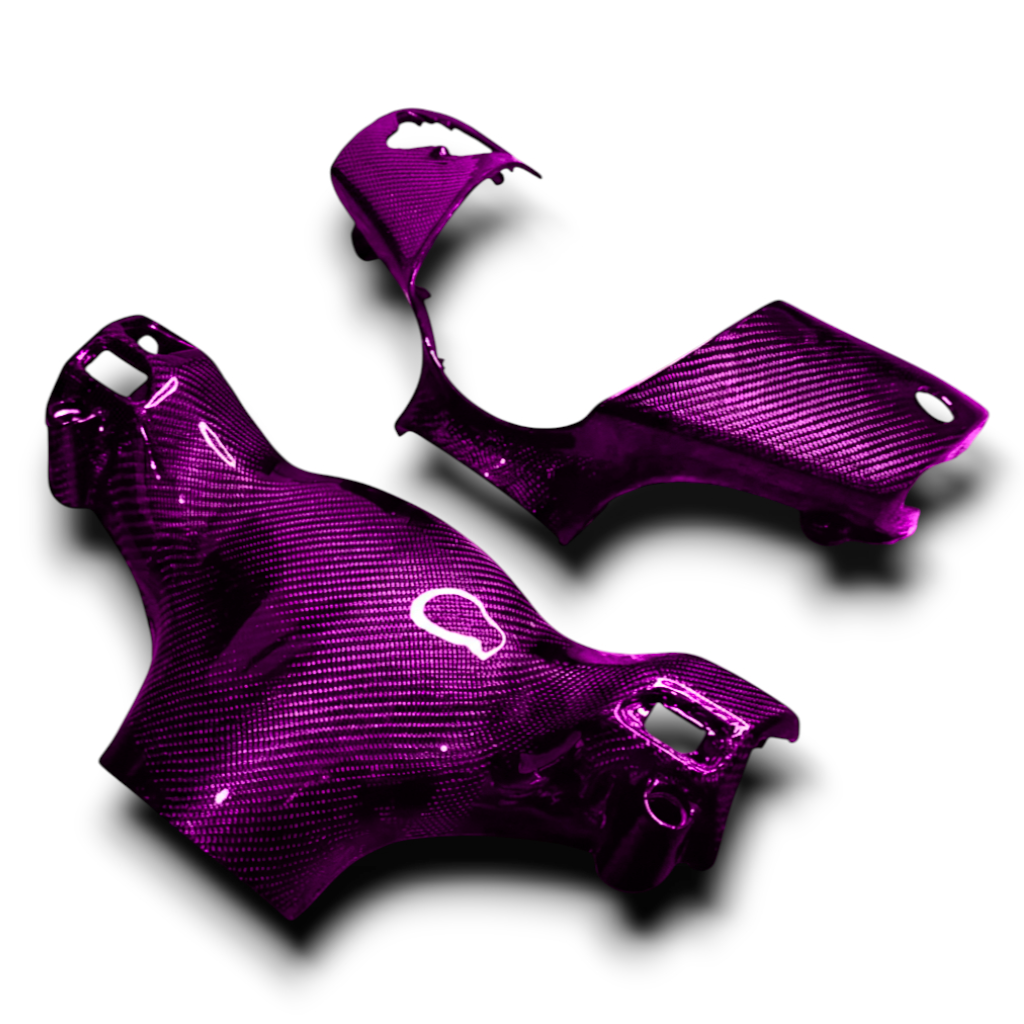 Piaggio Zip Custom Kleur Geweven Carbon Stuurkappen - Afbeelding 2