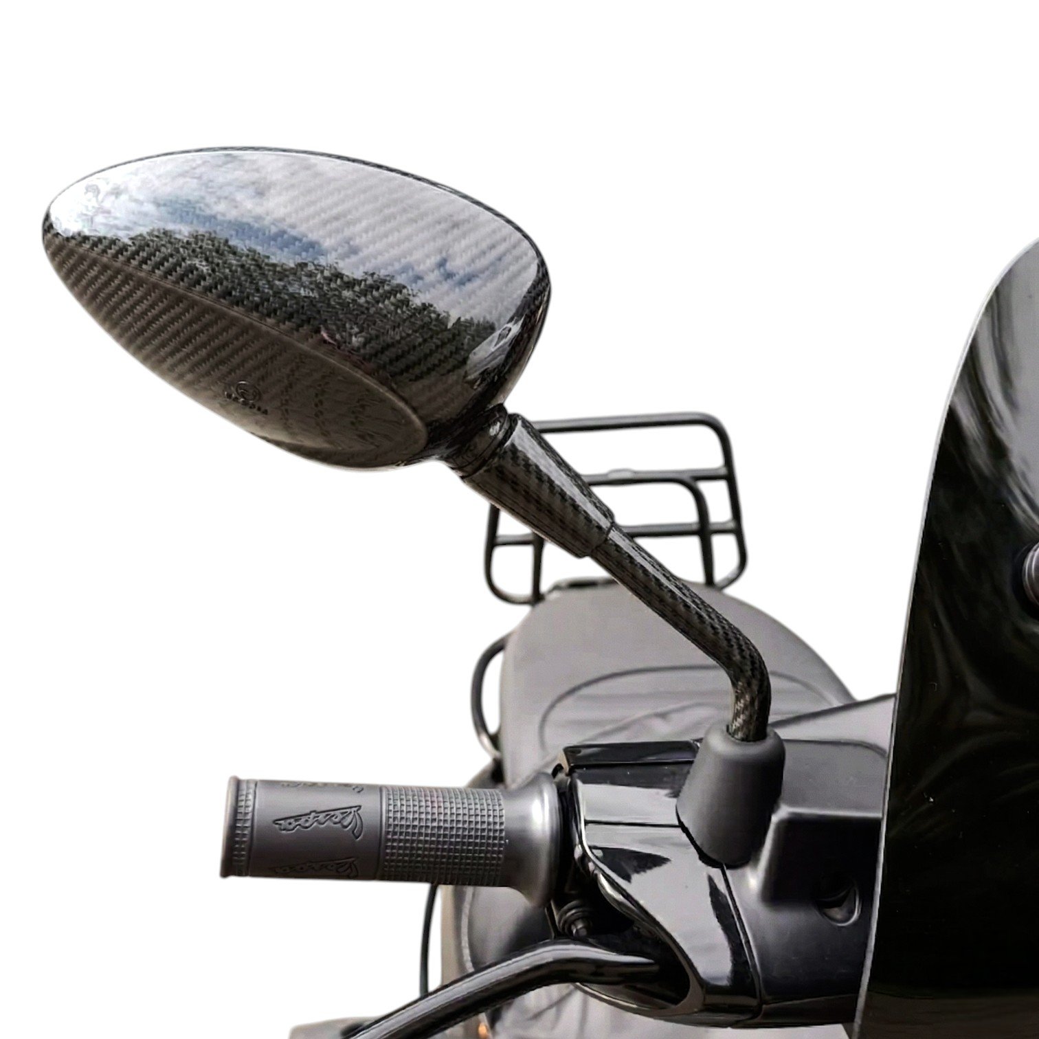 Carbon fiber/Forged Carbon Spiegelset/mirror set Vespa Spint/Primavera (Origineel Piaggio) - Afbeelding 2