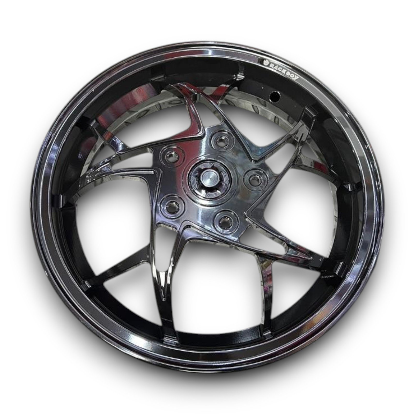 Velgenset 12 inch XT Raceboy chrome Vespa Sprint/Primavera/Piaggio ZipSP CNC Voor+achter - Afbeelding 7