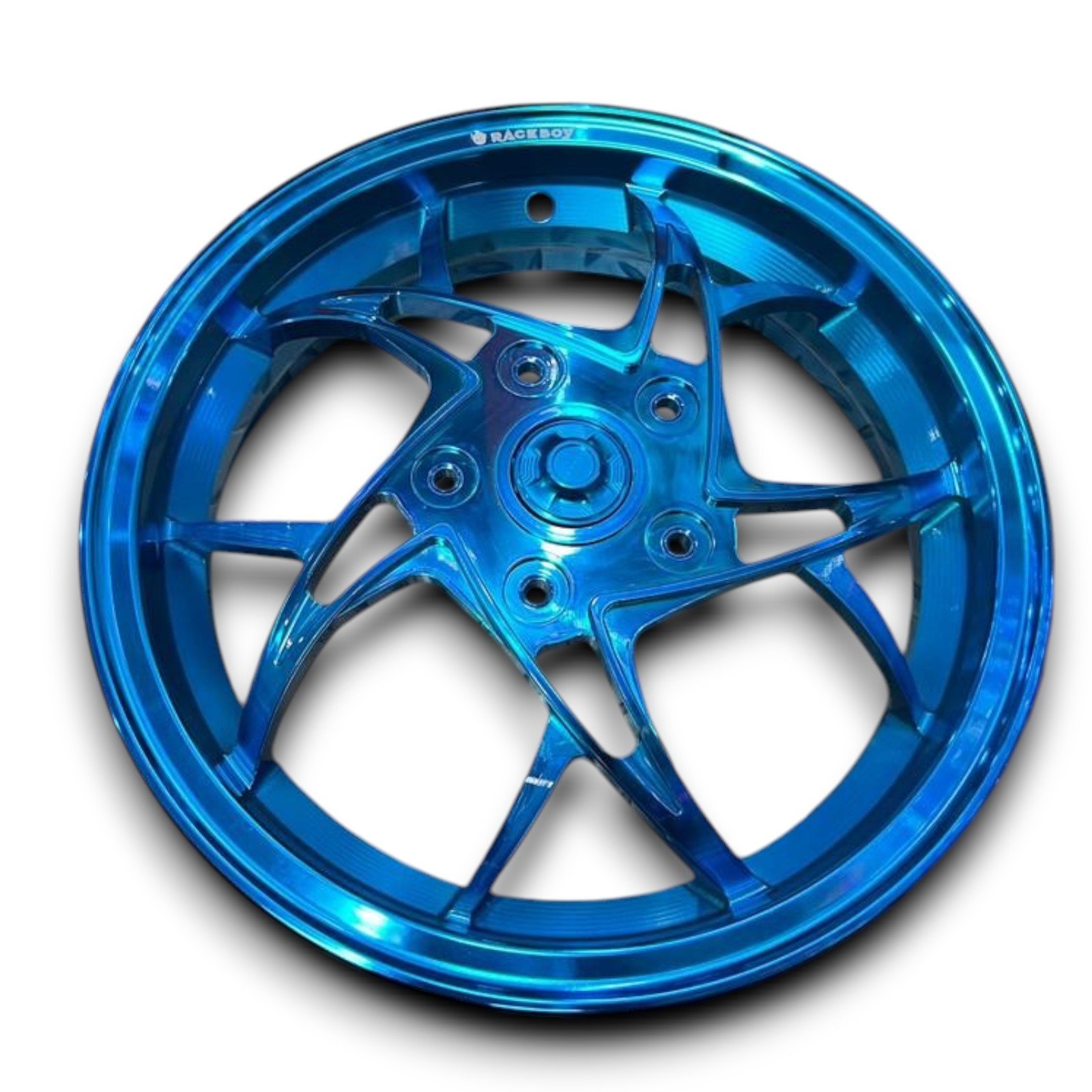 Velgenset 12 inch XT Raceboy chrome Vespa Sprint/Primavera/Piaggio ZipSP CNC Voor+achter - Afbeelding 8