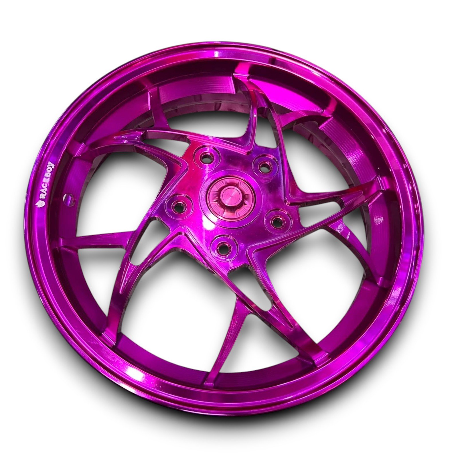 Velgenset 12 inch XT Raceboy chrome Vespa Sprint/Primavera/Piaggio ZipSP CNC Voor+achter - Afbeelding 9